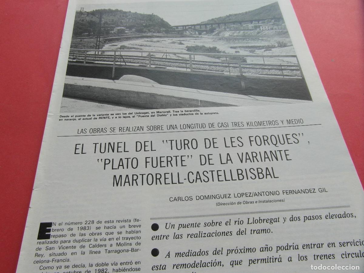 Otros Art&iacute;culos de Coleccionismo en Papel: ARTICULO 1983 - REF: ARTTREN02 - TUNEL TURO FORQUES MARTORELL CASTELLBISBAL - ATOCHA MADRID - RENFE