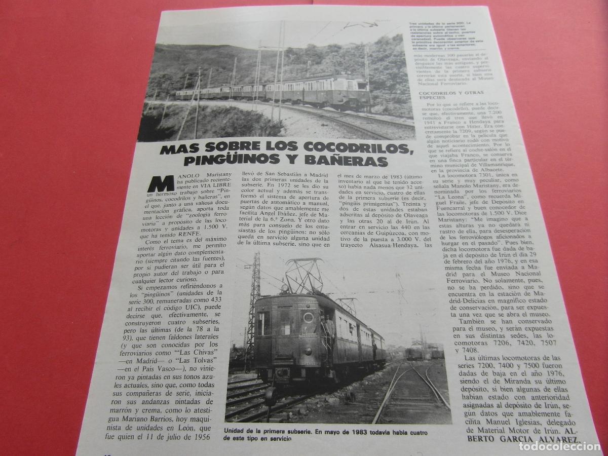 Otros Art&iacute;culos de Coleccionismo en Papel: ARTICULO 1983 - REF: ARTTREN02 - MAS SOBRE COCODRILOS PINGUINOS BA&Ntilde;ERAS - RENFE FERROCARRIL TREN