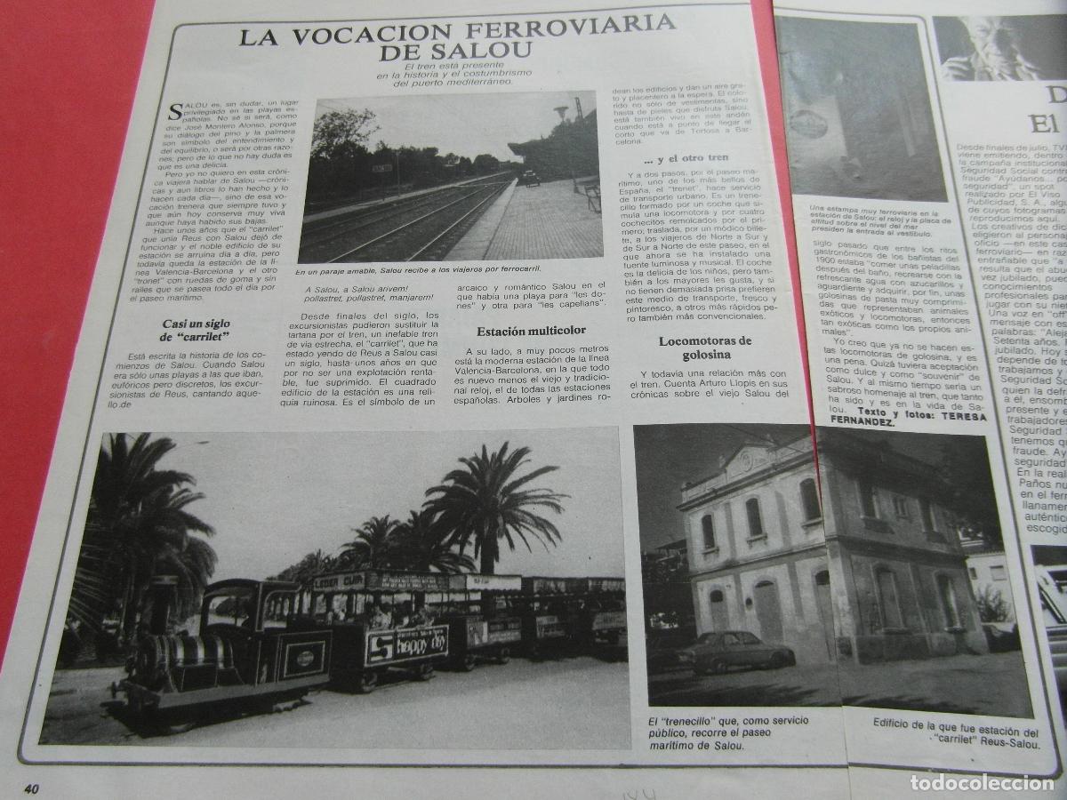Otros art&iacute;culos de coleccionismo en papel: ARTICULO 1984 - REF: ARTTREN02 - VOCACION FERROVIARIA DE SALOU CARRILET - RENFE FERROCARRIL