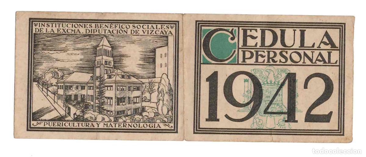 Otros Art&iacute;culos de Coleccionismo en Papel: CEDULA PERSONAL CALLE TORRE URIZAR, BILBAO, VIZCAYA 1942