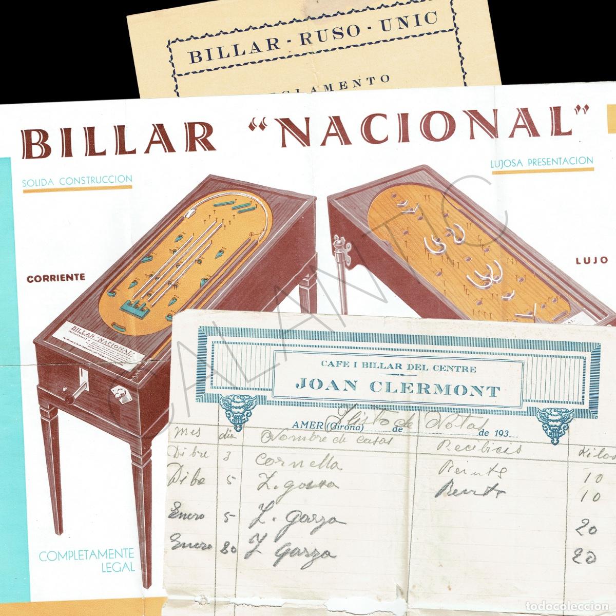 Otros Art&iacute;culos de Coleccionismo en Papel: Cafe i billar del Centre &ndash; Amer &ndash; Joan Clermont &ndash; Rep&uacute;blica