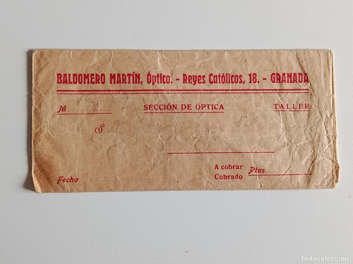 Otros Art&iacute;culos de Coleccionismo en Papel: SOBRE BALDOMERO MART&Iacute;N &Oacute;PTICO. GRANADA