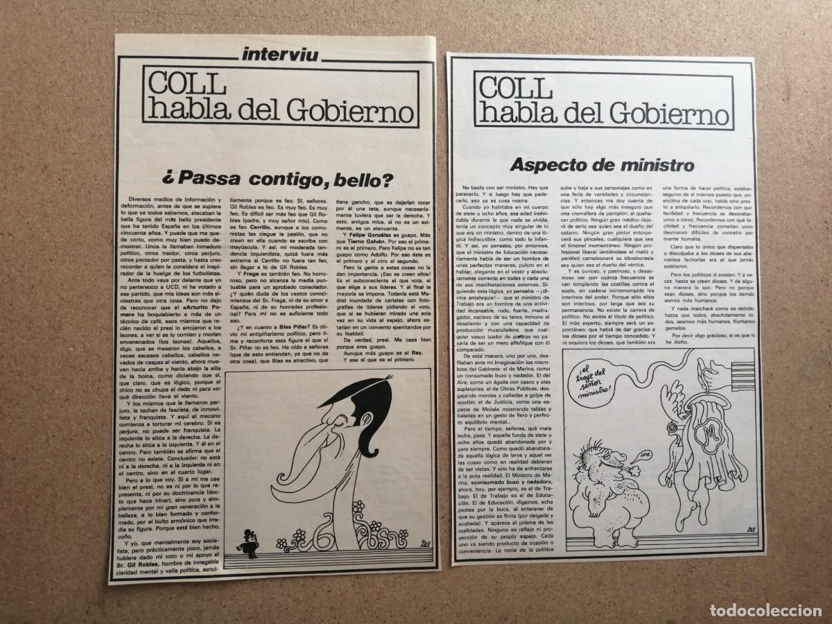 Otros Art&iacute;culos de Coleccionismo en Papel: DOS ARTICULOS JOSE LUIS COLL. REVISTA INTERVIU