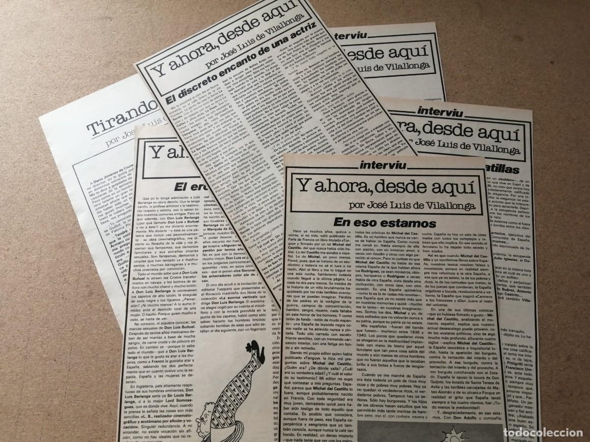 Otros Art&iacute;culos de Coleccionismo en Papel: 6 ARTICULOS JOSE LUIS DE VILALLONGA. REVISTA INTERVIU
