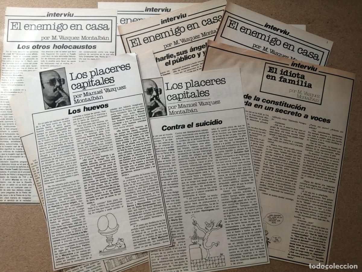 Otros Art&iacute;culos de Coleccionismo en Papel: 8 ARTICULOS MANUEL VAZQUEZ MONTALBAN (REVISTA INTERVIU)