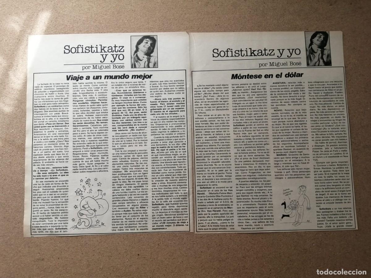 Otros Art&iacute;culos de Coleccionismo en Papel: DOS ARTICULOS MIGUEL BOSE. REVISTA INTERVIU