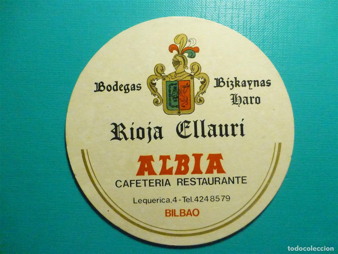 Otros Art&iacute;culos de Coleccionismo en Papel: Posavasos Rioja Ellauri - Albia - Cafeter&iacute;a Restaurante - Lequerica, 4 - Bilbao