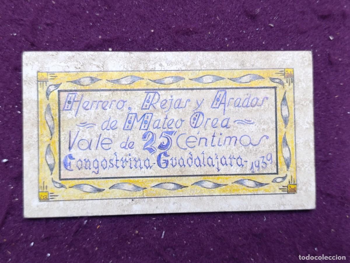 Outros artigos de papel: Vale de 25 c&eacute;ntimos, Guadalajara, 1939, Herrero Mateo Orea