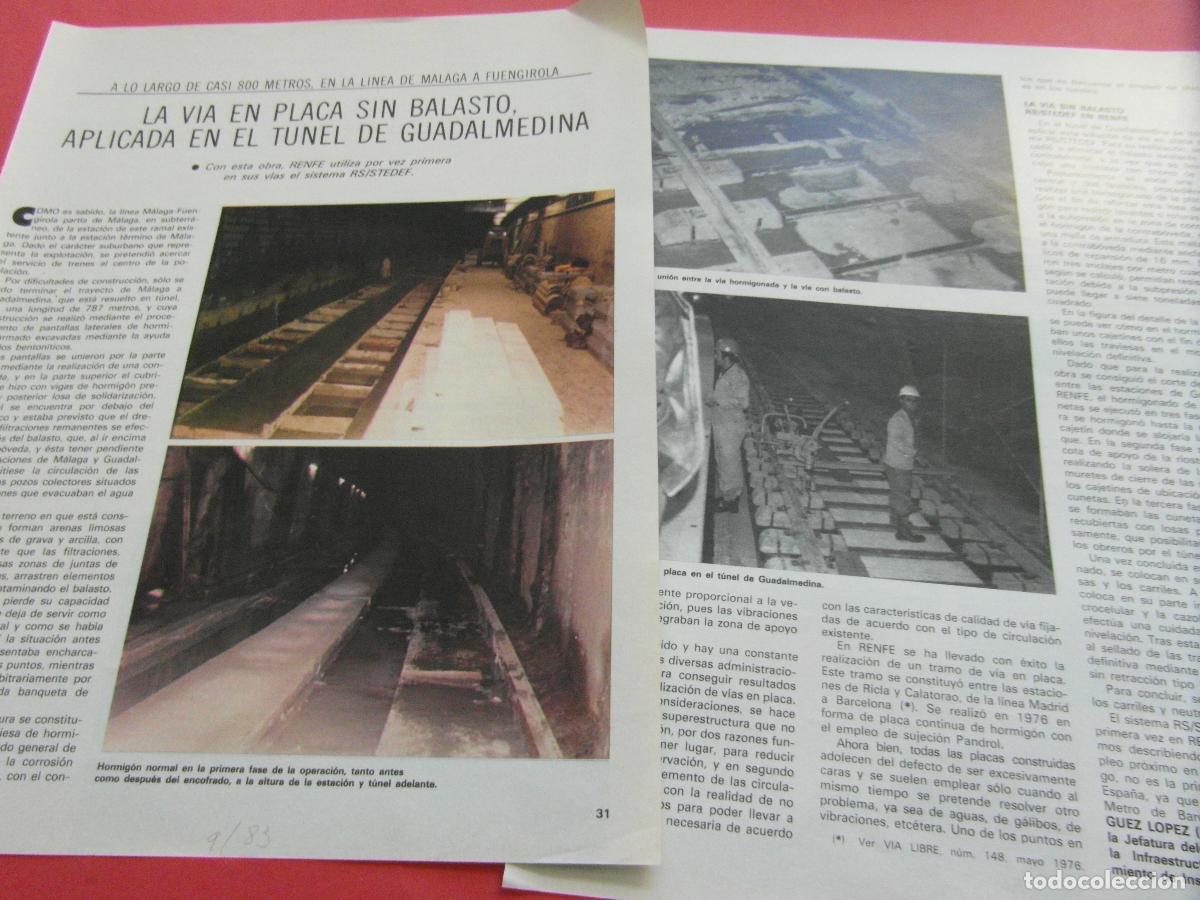 Collectionnisme Papier divers: ARTICULO 1983 - REF: ARTTREN02 - VIA EN PLACA SIN BALASTRO TUNEL GUADALNEDINA - RENFE FERROCARRIL