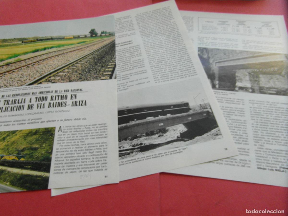 Otros art&iacute;culos de coleccionismo en papel: ARTICULO 1984 - REF: ARTTREN02 - DUPLICACION VIA BAIDES ARIZA - RENFE FERROCARRIL