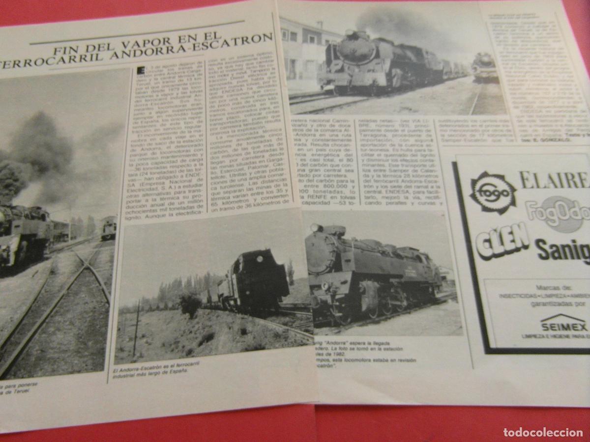 Otros art&iacute;culos de coleccionismo en papel: ARTICULO 1984 - REF: ARTTREN02 - FIN VAPOR FERROCARRIL ANDORRA ESCATRON - RENFE FERROCARRIL