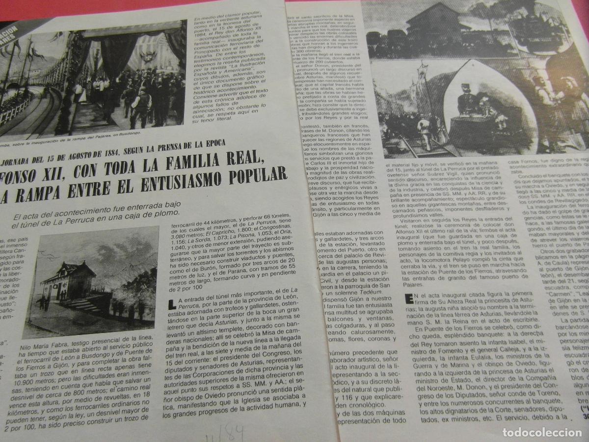 Otros Art&iacute;culos de Coleccionismo en Papel: ARTICULO 1984 - REF: ARTTREN02 - ALFONSO XII INAUGURA RAMPA DE PAJARES - RENFE FERROCARRIL