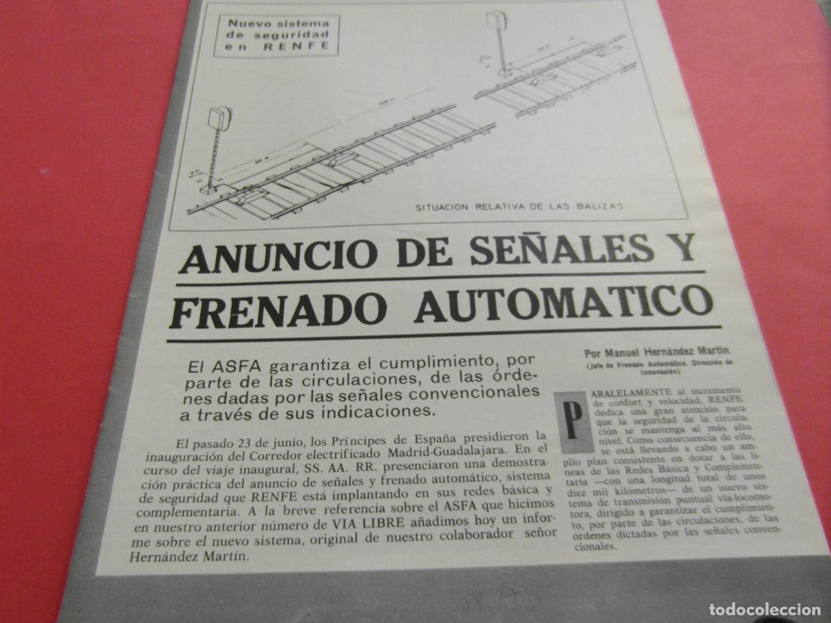 Otros art&iacute;culos de coleccionismo en papel: ARTICULO 1975 - REF: ARTTREN02 - SE&Ntilde;ALES Y FRENADO AUTOMATICO - EL CATALAN TALGO - RENFE FERROCARRIL