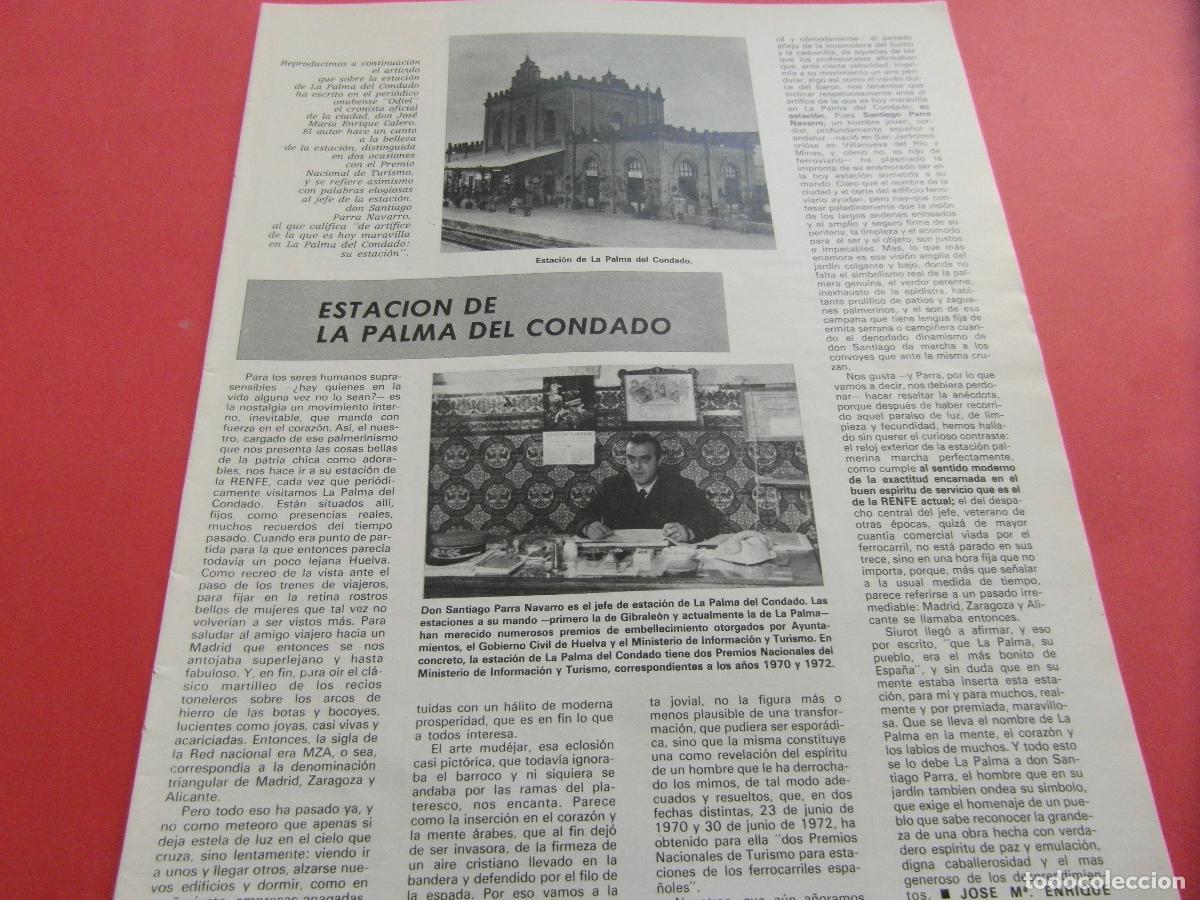 Otros Art&iacute;culos de Coleccionismo en Papel: ARTICULO 1975 - REF: ARTTREN02 - ESTACION DE LA PALMA DEL CONDADO - RENFE FERROCARRIL