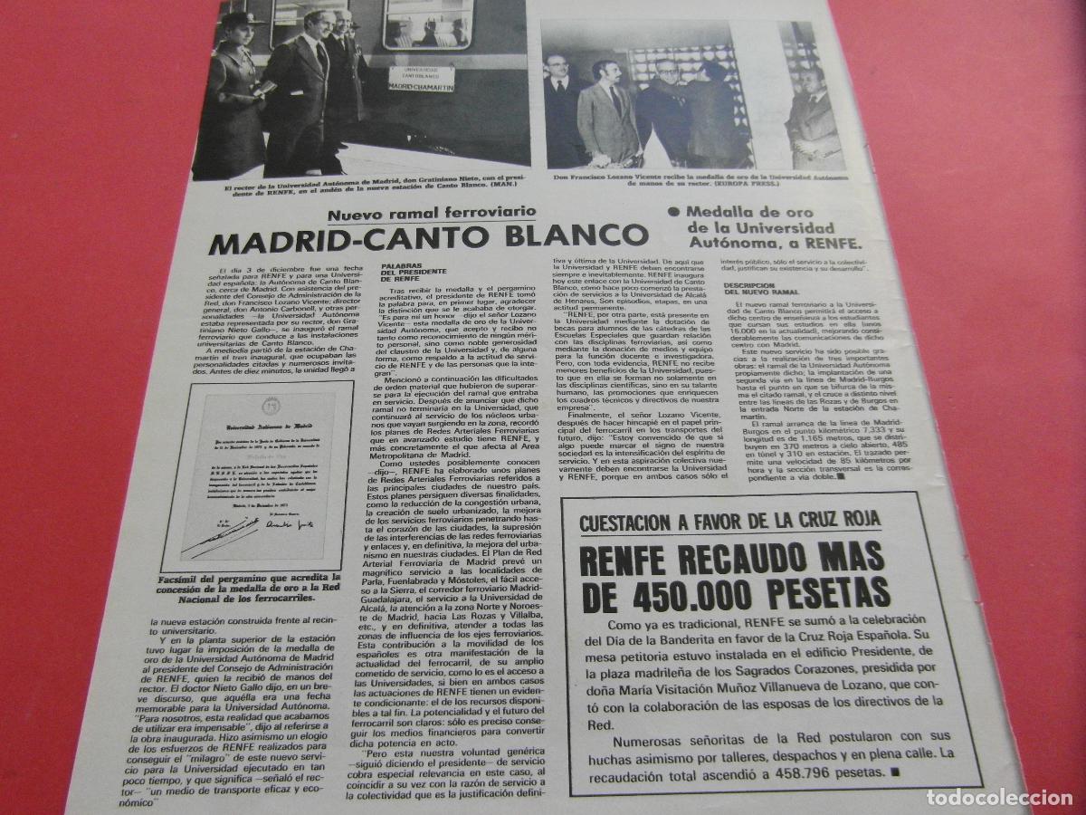 Otros art&iacute;culos de coleccionismo en papel: ARTICULO 1975 - REF: ARTTREN02 - MADRID CANTO BLANCO - RENFE FERROCARRIL