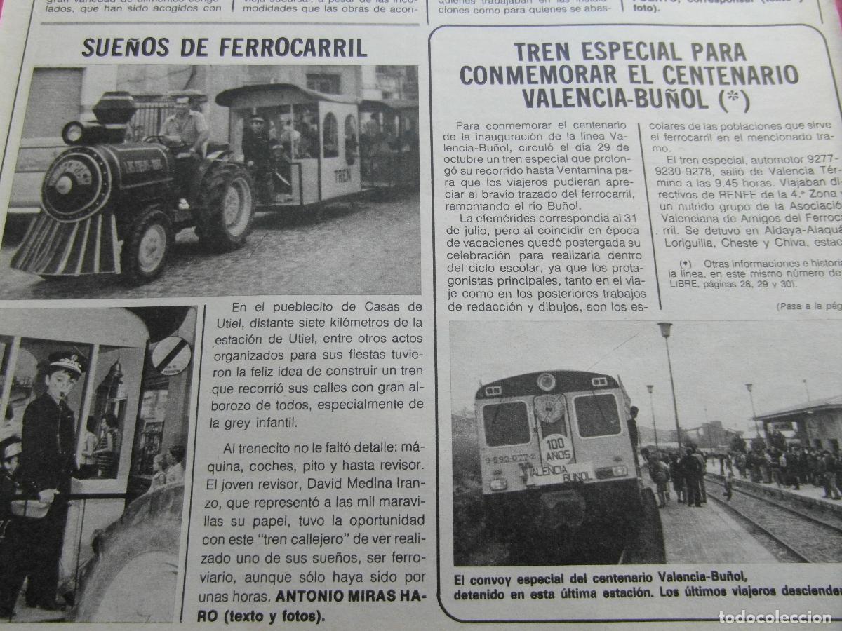 Outros artigos de papel: RECORTE 1983 - REF: ARTTREN02 - CASAS DE UTIEL - CENTENARIO VALENCIA BU&Ntilde;OL - RENFE FERROCARRIL