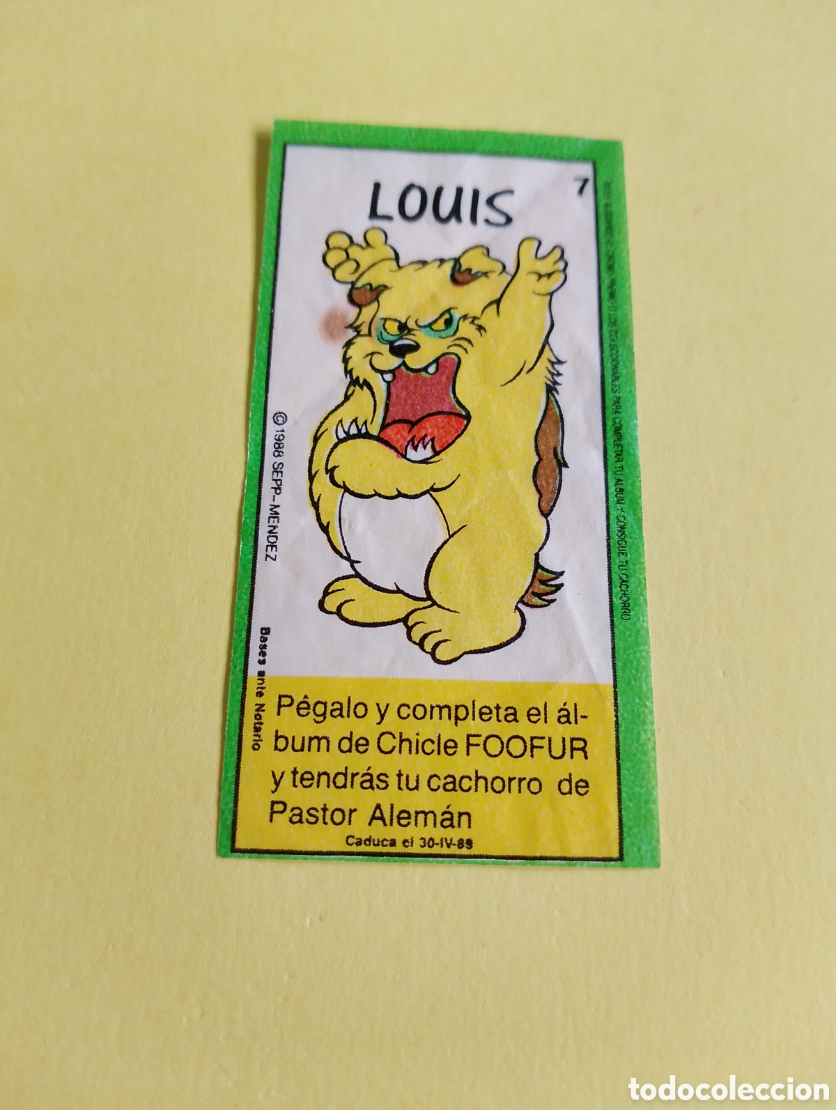 Otros Art&iacute;culos de Coleccionismo en Papel: Chicles Louis 7 chicles, tiene una peque&ntilde;a mancha