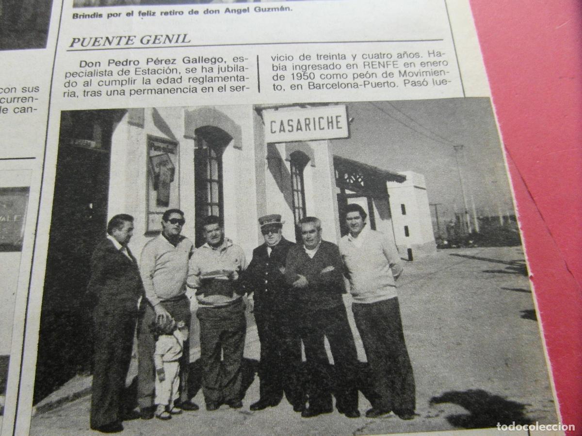 Outros artigos de papel: RECORTE 1984 - REF: ARTTREN02 - ESTACION CASARICHE - RENFE FERROCARRIL