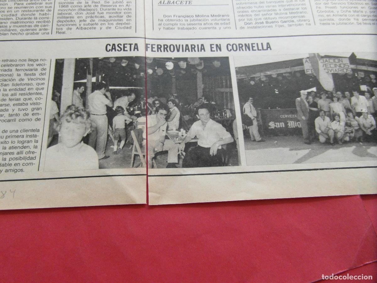 Outros artigos de papel: RECORTE 1984 - REF: ARTTREN02 - CASETA FERROVIARIA CORNELLA SAN ILDEFONSO FIESTA EL ROCIO - RENFE