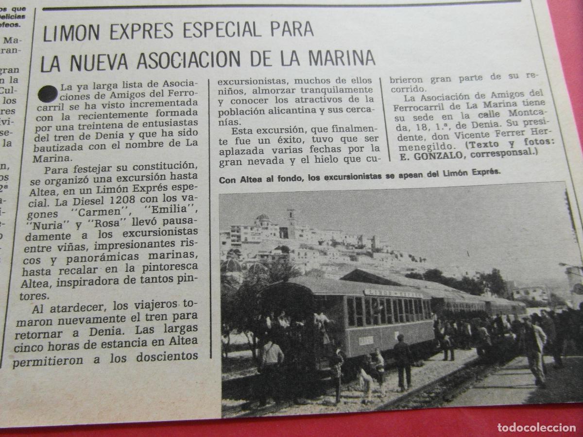 Sammelleidenschaft Andere Papierartikel: RECORTE 1983 - REF: ARTTREN02 - ALTEA LIMON EXPRESS - RENFE FERROCARRIL