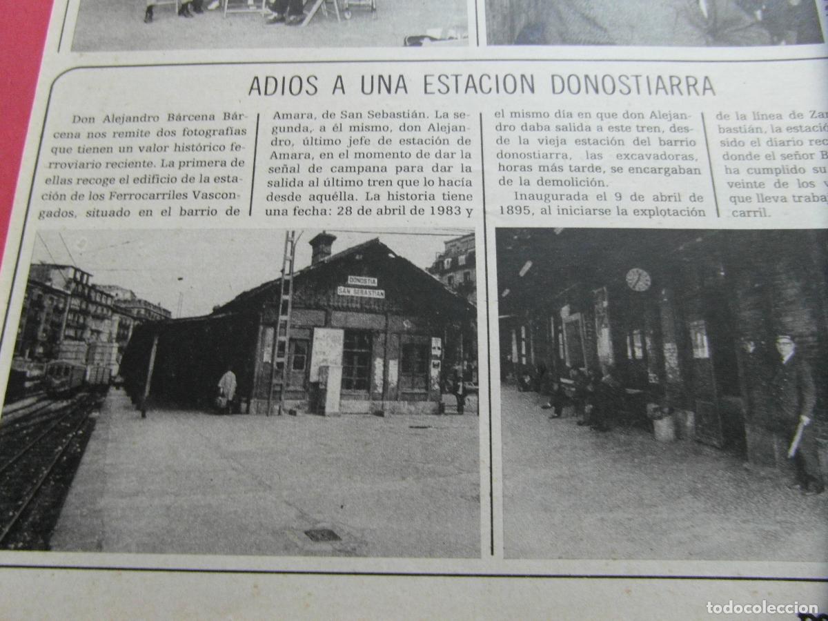 Paper Collecting Others: RECORTE 1993 - REF: ARTTREN02 - ADIOS ESTACION ESTACION AMARA VASCONGADOS - RENFE FERROCARRIL