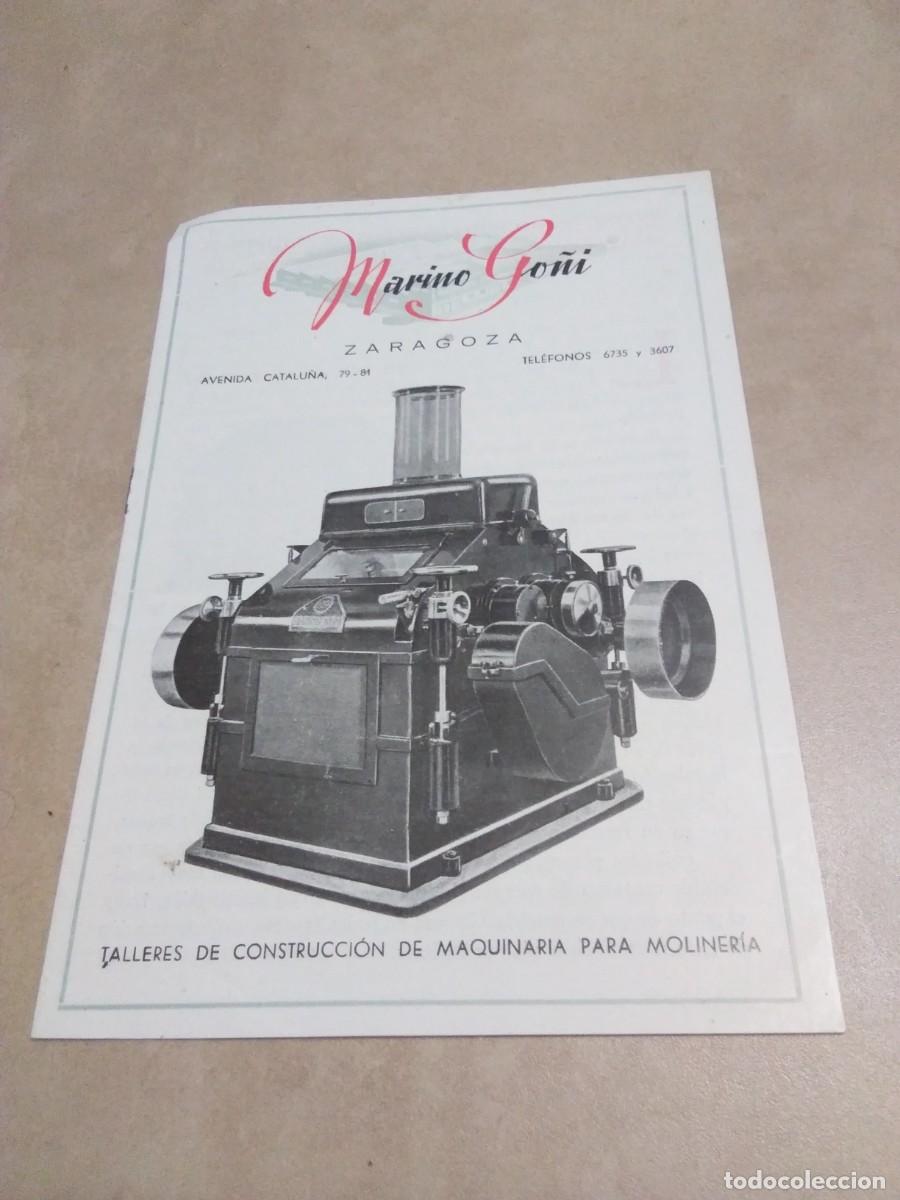 Otros Art&iacute;culos de Coleccionismo en Papel: Publicidad Maquinaria para molinera Marino Go&ntilde;i. Zaragoza