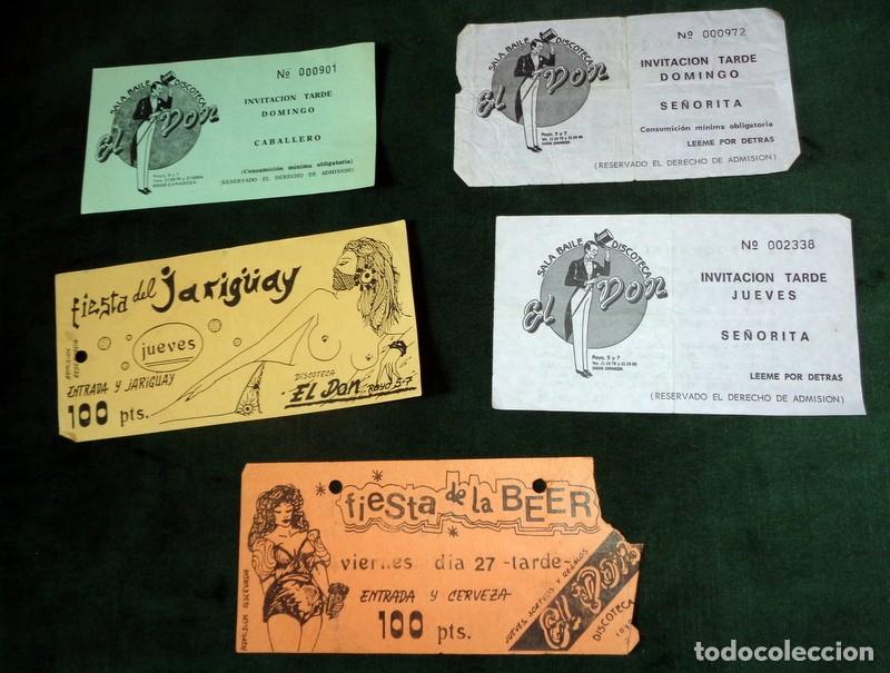 Otros Art&iacute;culos de Coleccionismo en Papel: LOTE 5 ENTRADAS FLYERS PROMOCIONALES DISCOTECA EL DON ZARAGOZA. DISCO. ANTIGUAS A&Ntilde;OS 80