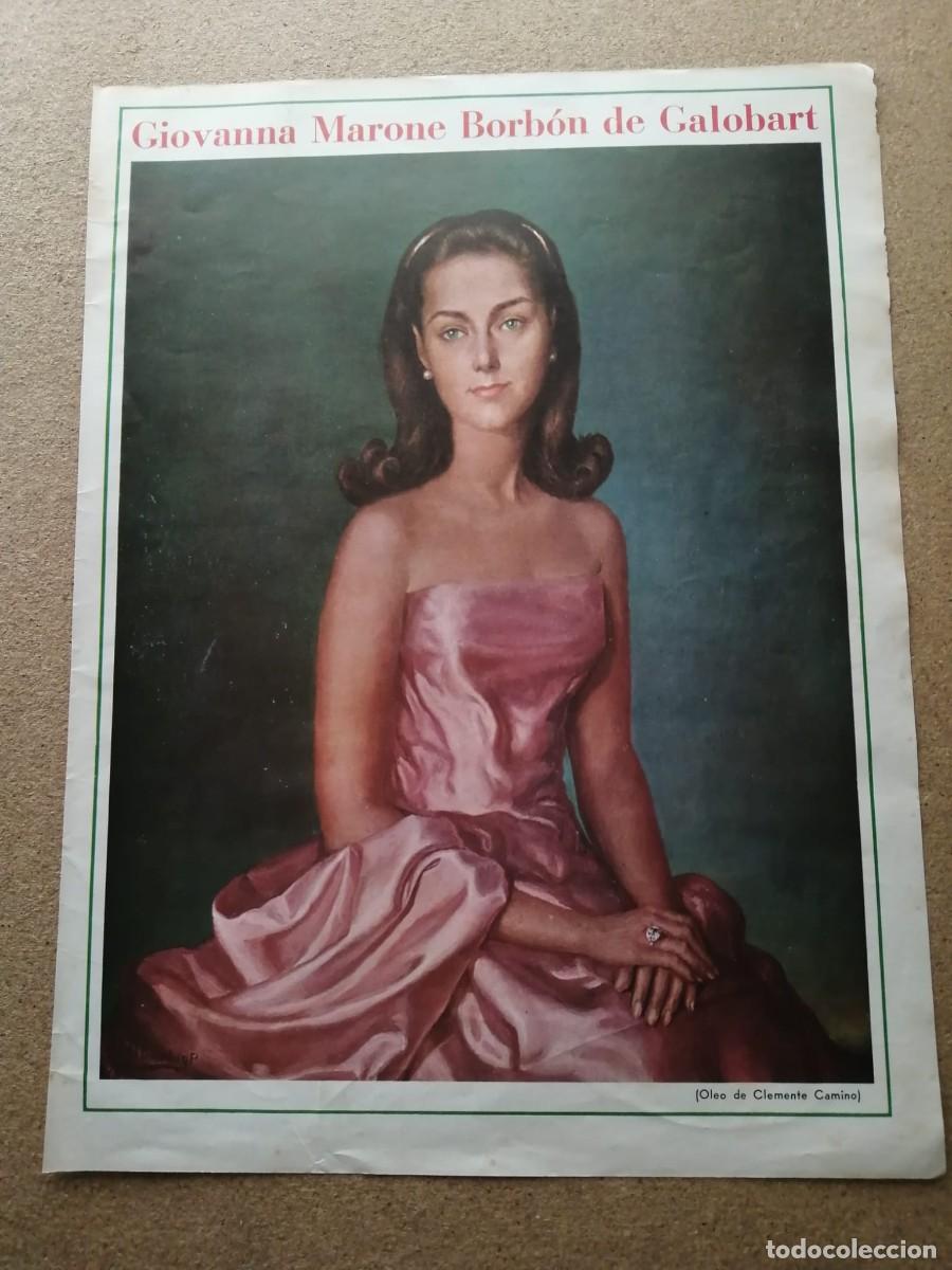 Otros Art&iacute;culos de Coleccionismo en Papel: REPRODUCCION RETRATO AL OLEO GIOVANNA MARONE BORBON DE GALOBART (HOJA DE REVISTA)