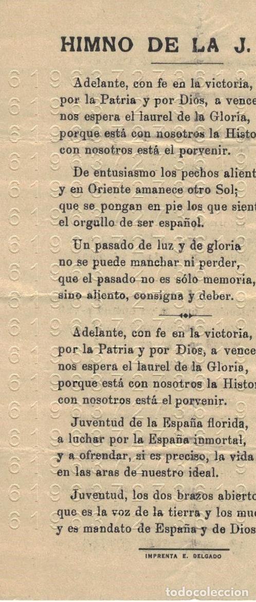 Otros Art&iacute;culos de Coleccionismo en Papel: HIMNO DE LA JAP JUVENTUD DE ACCION POPULAR OCTAVILLA ORIGINAL GUERRA CIVIL M18