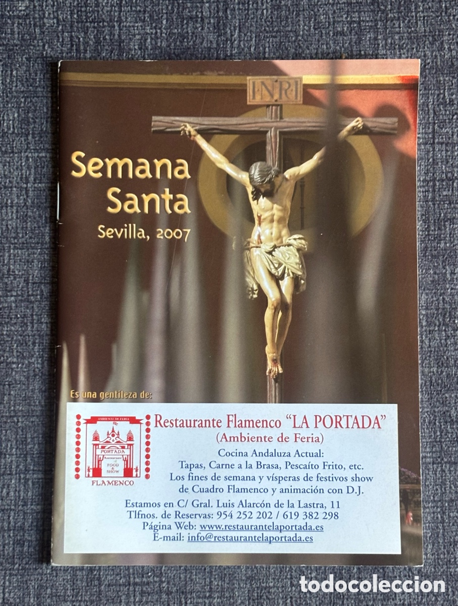 Otros Art&iacute;culos de Coleccionismo en Papel: Programa de Mano Semana Santa Sevilla 2007 - Restaurante La Portada