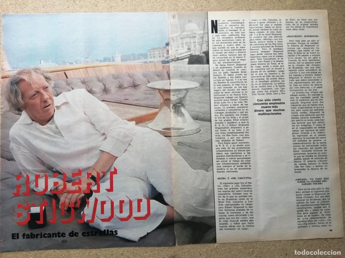 Otros Art&iacute;culos de Coleccionismo en Papel: REPORTAJE. ROBERT STIGWOOD, EL FABRICANTE DE ESTRELLAS