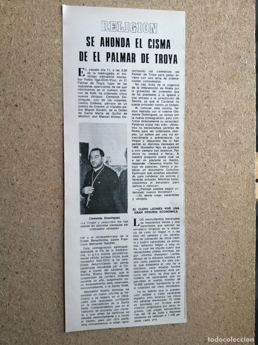 Otros Art&iacute;culos de Coleccionismo en Papel: ARTICULO, SE AHONDA EL CISMA DE EL PALMAR DE TROYA
