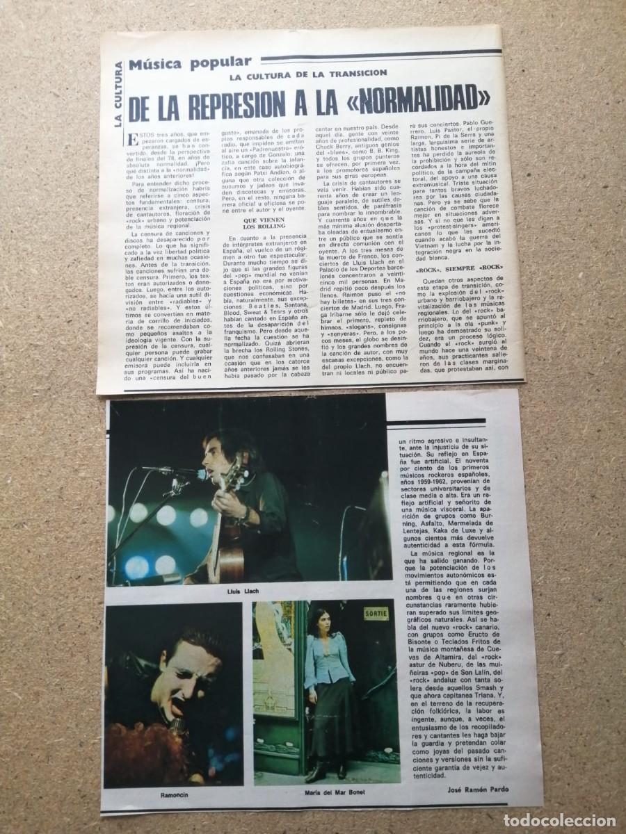 Otros Art&iacute;culos de Coleccionismo en Papel: REPORTAJE. MUSICA, LA CULTURA DE LA TRANSICION... DE LA REPRESION A LA NORMALIDAD