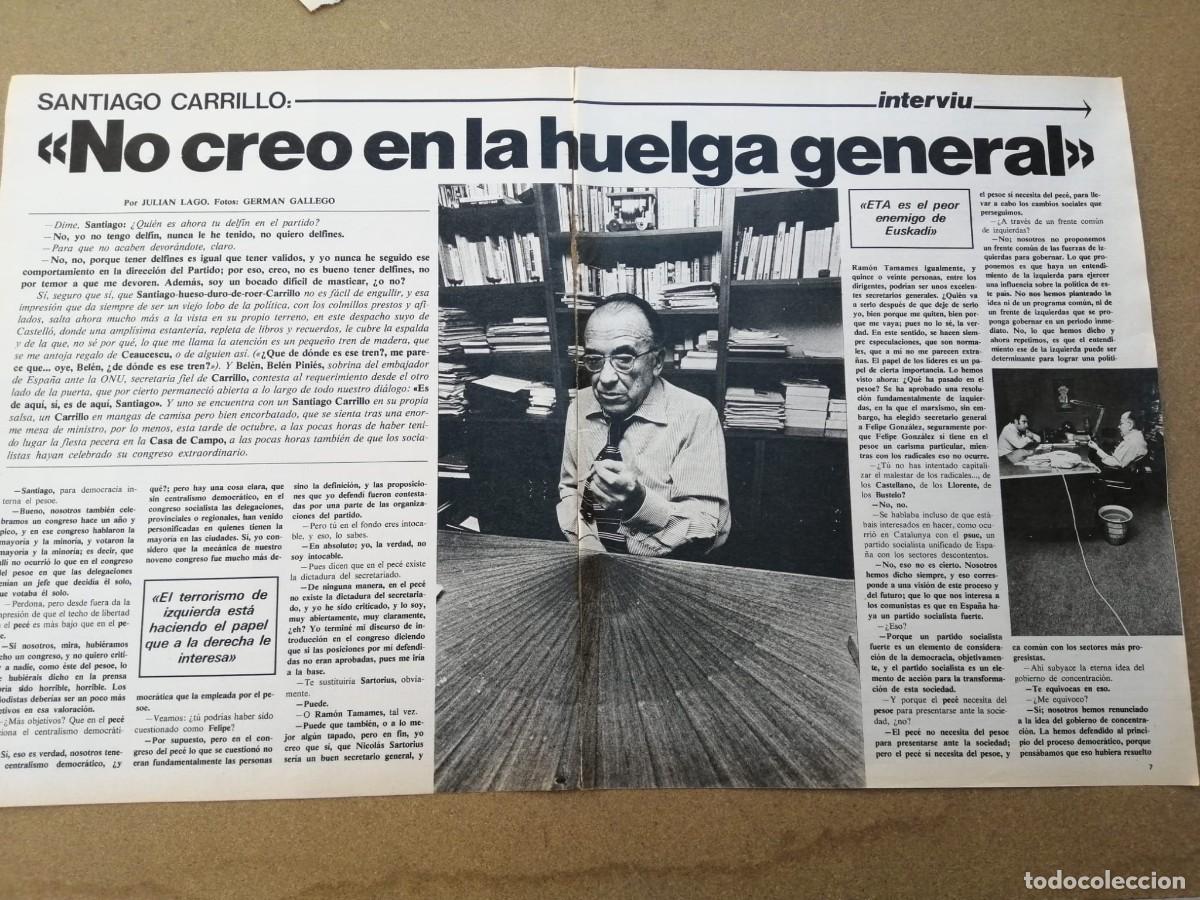 Otros Art&iacute;culos de Coleccionismo en Papel: REPORTAJE. SANTIAGO CARRILLO, NO CREO EN LA HUELGA GENERAL