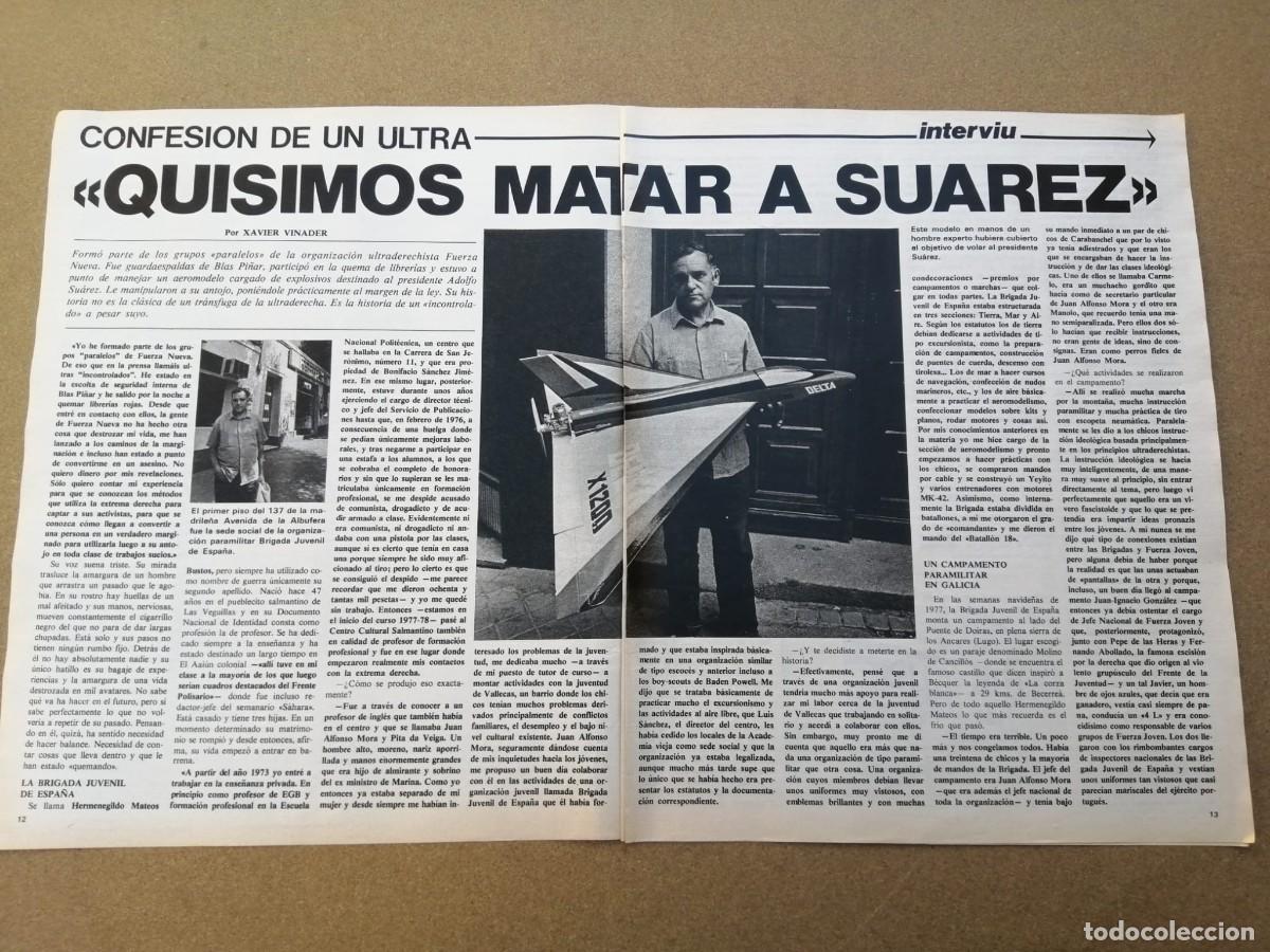 Otros Art&iacute;culos de Coleccionismo en Papel: REPORTAJE. CONFESION DE UN ULTRA, QUISIMOS MATAR A SUAREZ