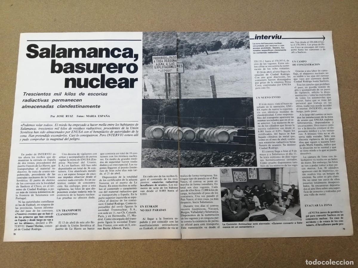 Otros Art&iacute;culos de Coleccionismo en Papel: REPORTAJE. SALAMANCA, BASURERO NUCLEAR