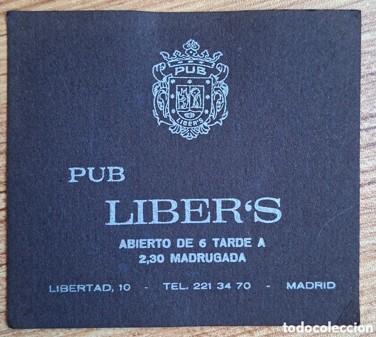 Otros Art&iacute;culos de Coleccionismo en Papel: Posavasos flyer Pub Liber's - Madrid
