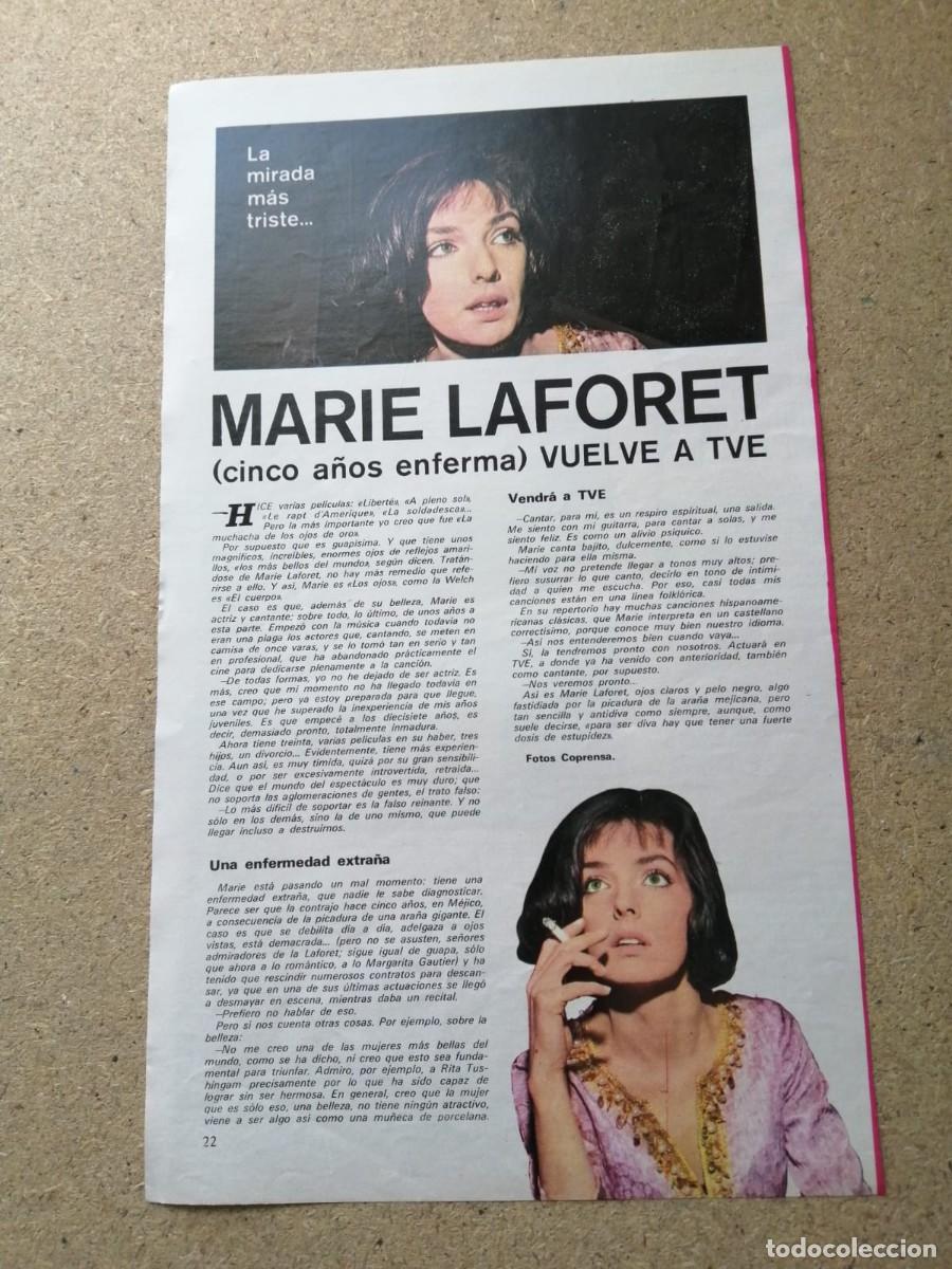 Otros Art&iacute;culos de Coleccionismo en Papel: REPORTAJE. MARIE LAFORET VUELVE A TVE