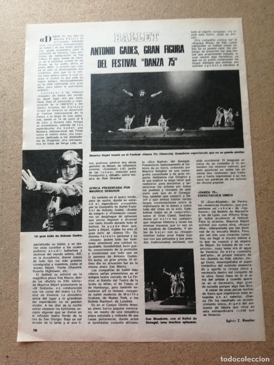 Otros Art&iacute;culos de Coleccionismo en Papel: REPORTAJE. ANTONIO GADES, GRAN FIGURA DE LA DANZA 75