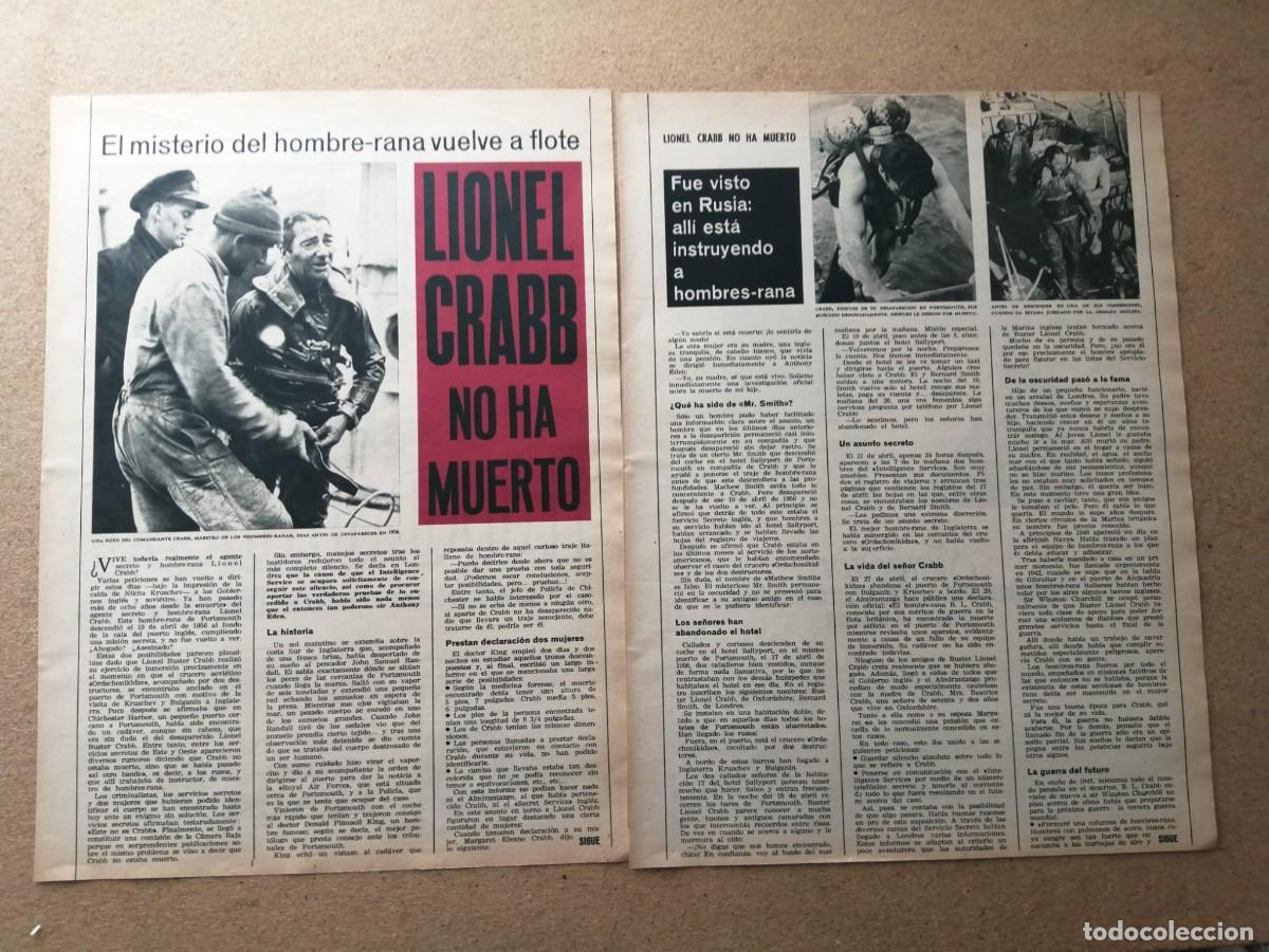 Otros Art&iacute;culos de Coleccionismo en Papel: REPORTAJE. LIONEL CRABB NO HA MUERTO