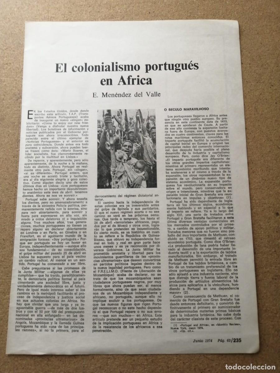 Otros Art&iacute;culos de Coleccionismo en Papel: REPORTAJE. EL COLONIALISMO PORTUGUES EN AFRICA