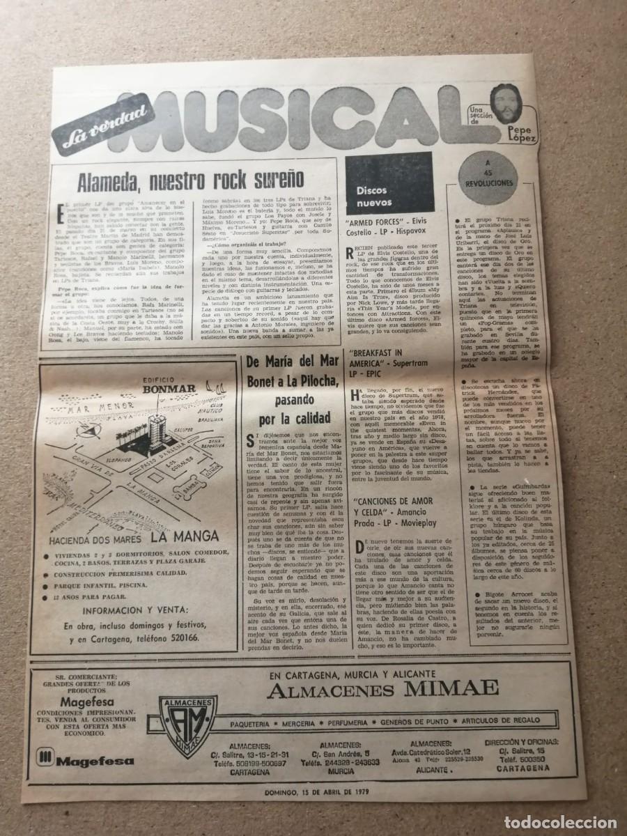 Otros Art&iacute;culos de Coleccionismo en Papel: REPORTAJE MUSICAL. ALAMEDA - MARIA DEL MAR BONET - ELVIS COSTELLO - SUPERTRAMP - AMANCIO PRADA -...