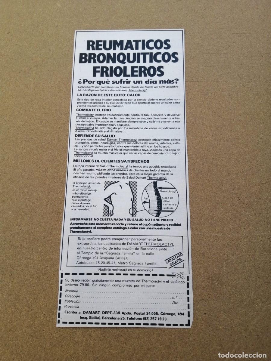 Otros Art&iacute;culos de Coleccionismo en Papel: ANUNCIO. DAMART THERMOLACTYL