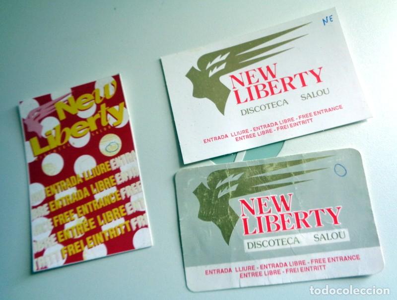 Otros Art&iacute;culos de Coleccionismo en Papel: LOTE ENTRADAS INVITACION ENTRADA LIBRE DISCOTECA DISCO PUB NEW LIBERTY SALOU TARRAGONA A&Ntilde;OS 80