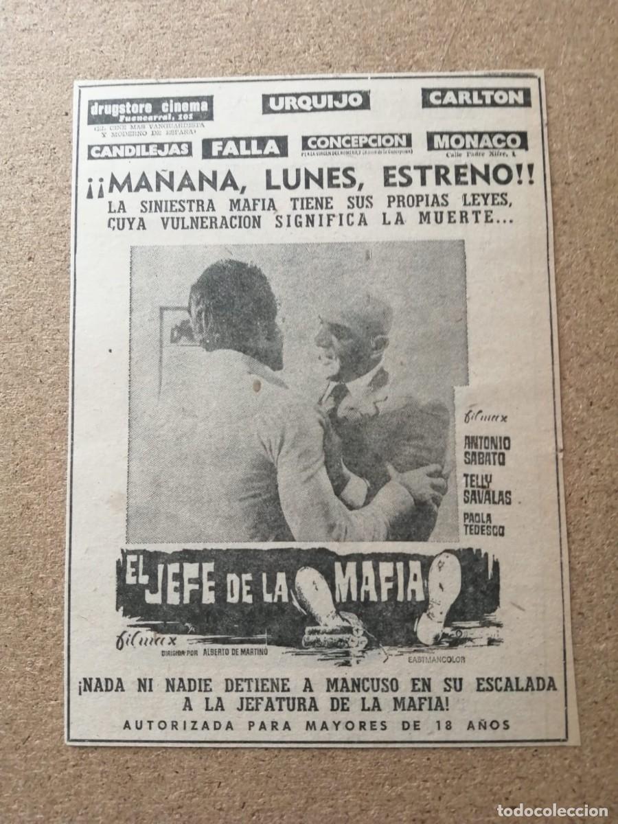 Otros Art&iacute;culos de Coleccionismo en Papel: RECORTE PRENSA PELICULA. EL JEFE DE LA MAFIA (TELLY SAVALAS)