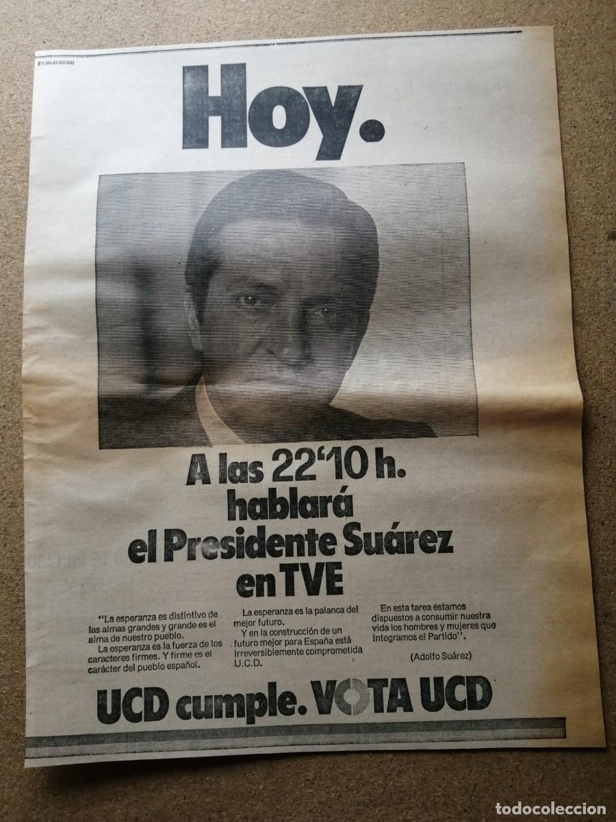 Otros Art&iacute;culos de Coleccionismo en Papel: ANUNCIO PRENSA. UCD, ADOLFO SUAREZ EN TVE