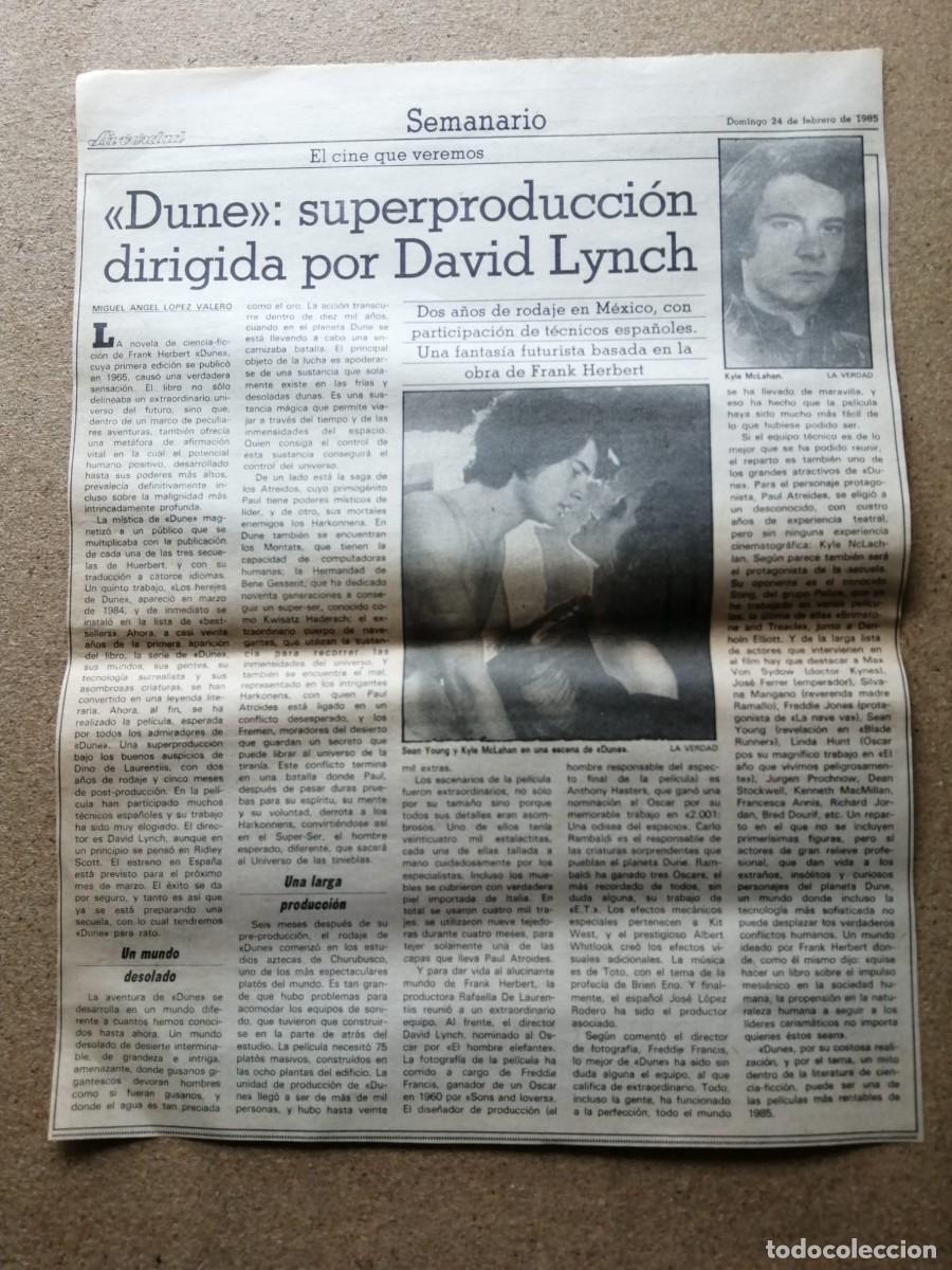 Otros Art&iacute;culos de Coleccionismo en Papel: REPORTAJE. DUNE, SUPERPRODUCCION DE DAVID LYNCH