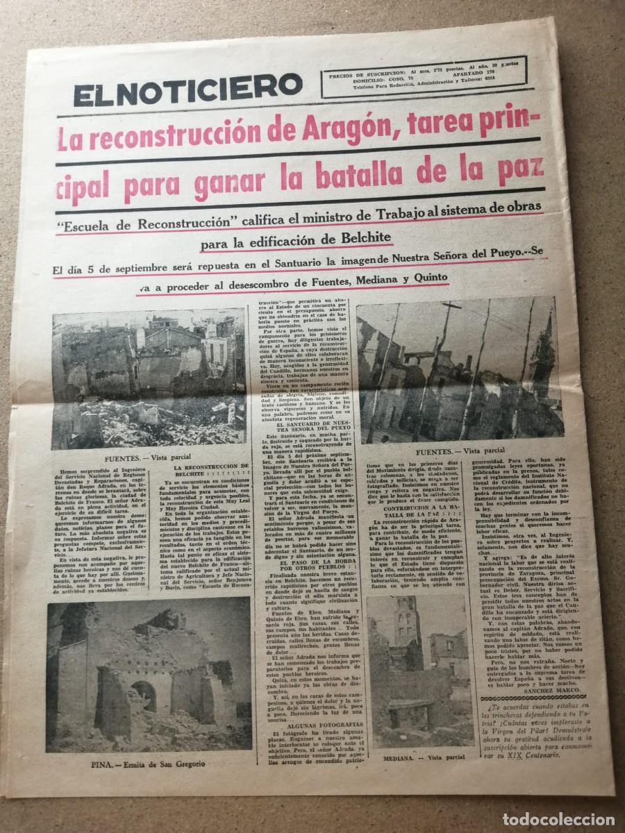 Otros Art&iacute;culos de Coleccionismo en Papel: NOTICIA DE PRENSA. LA RECONSTRUCCION DE ARAGON 1939
