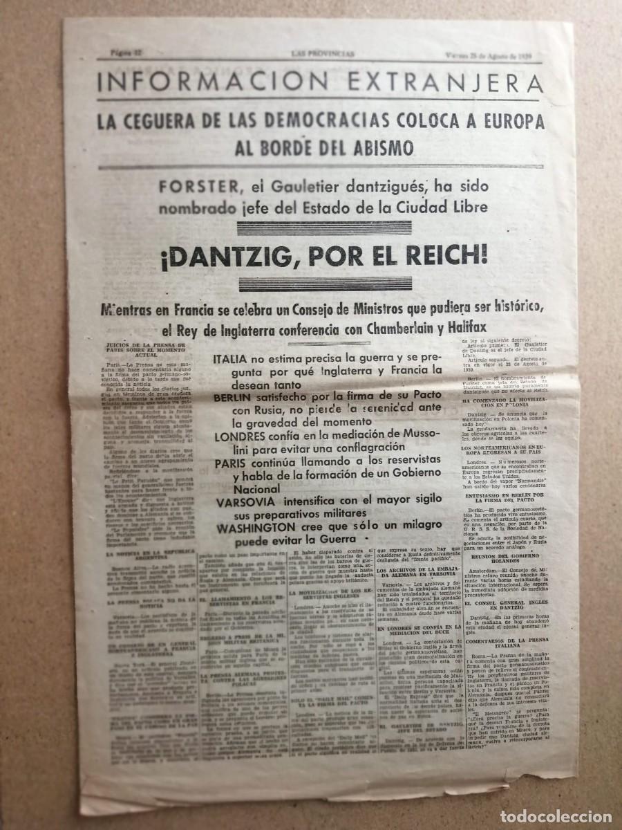 Otros Art&iacute;culos de Coleccionismo en Papel: NOTICIA DE PRENSA. DANTZIG, POR EL REICH (1939)