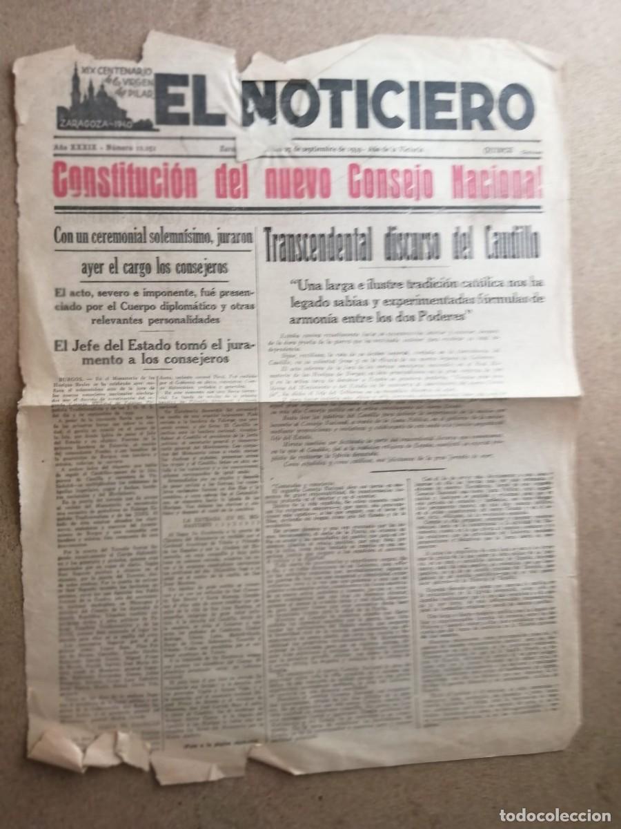 Otros Art&iacute;culos de Coleccionismo en Papel: NOTICIA DE PRENSA. CONSTITUCION DEL NUEVO CONSEJO NACIONAL (1939)